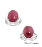 925 Zilveren ring met ovale robijn - Copy, Sieraden, Tassen en Uiterlijk, Ringen, Verzenden, Nieuw, Zilver