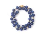 Collier van lapis lazuli aan 14 krt. geelgouden sluiting, Gebruikt