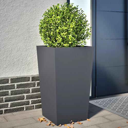 vidaXL Plantenbakken 2 st 45x45x75 cm staal antracietkleurig, Tuin en Terras, Bloembakken en Plantenbakken, Nieuw, Metaal, Verzenden