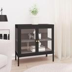 vidaXL Dressoir 70x35x70 cm staal en glas zwart, Huis en Inrichting, Kasten | Dressoirs, Verzenden, Nieuw, 50 tot 100 cm, Metaal