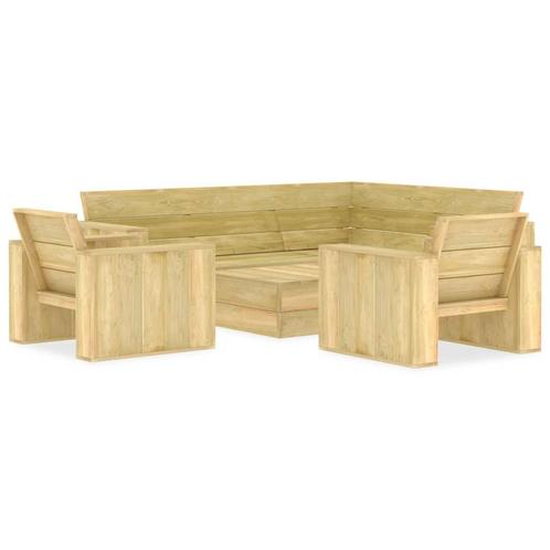 vidaXL 4-delige Loungeset geïmpregneerd grenenhout, Tuin en Terras, Tuinsets en Loungesets, Loungeset, Nieuw, Verzenden