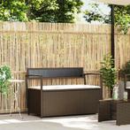 vidaXL Tuinbank met kussen, bruin polyrotan, Verzenden, Nieuw, Rotan