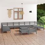 vidaXL 13-delige Loungeset massief grenenhout grijs, Verzenden, Nieuw, Loungeset