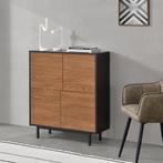 Commode Gnosjö 93x80x30 cm zwart en houtkleurig, Huis en Inrichting, Verzenden, Nieuw