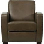 Leren fauteuil Kindly - Granada leer Ash - Hout bruin, Nieuw, Ophalen of Verzenden, 75 tot 100 cm, Modern