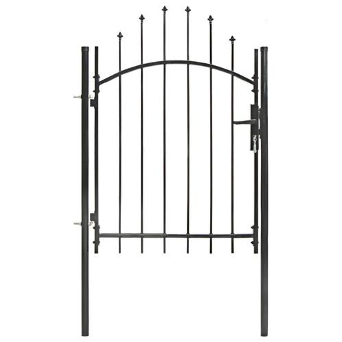 vidaXL Poort 1x1,75 m staal zwart, Tuin en Terras, Tuinpoorten, Nieuw, Verzenden