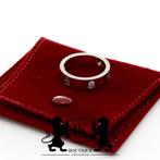 Cartier LOVE 3 Diamanten 18 Karaat Witgoud Ring Maat 60, Gebruikt, 19 tot 20, Ophalen of Verzenden, Dame of Heer