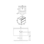 Badmeubel Themis 60 Cm Houtnerf Grijs, Huis en Inrichting, Badkamer | Badkamermeubels, Ophalen of Verzenden, Nieuw