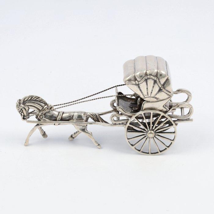 NO RESERVE J. Weeda - Rijtuig - Miniatuur figuur - .835, Antiek en Kunst, Antiek | Goud en Zilver