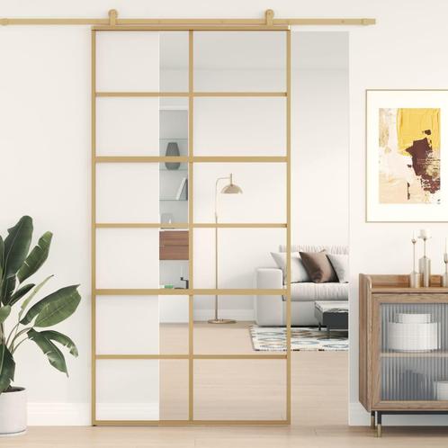 vidaXL Schuifdeur 102,5x205 cm helder ESG-glas en aluminium, Doe-het-zelf en Verbouw, Deuren en Horren, Nieuw, Verzenden