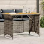 vidaXL Tuintafel met houten blad 110x68x70 cm poly rattan, Verzenden, Nieuw