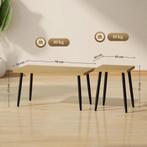 TRUUSK Salontafel Set Van 2 Bijzettafel Met Stalen Frame, Wo, Huis en Inrichting, Tafels | Bijzettafels, Verzenden, Nieuw