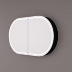 HIPP Design spiegelkast Ovaal Recht - Mat Zwart 45 x 90 x 13, Huis en Inrichting, Badkamer | Badkamermeubels, Ophalen of Verzenden