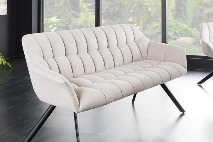Eetkamerbank PAPILLON 165cm champagne beige met rugleuning, Huis en Inrichting, Banken | Bankstellen, Ophalen of Verzenden