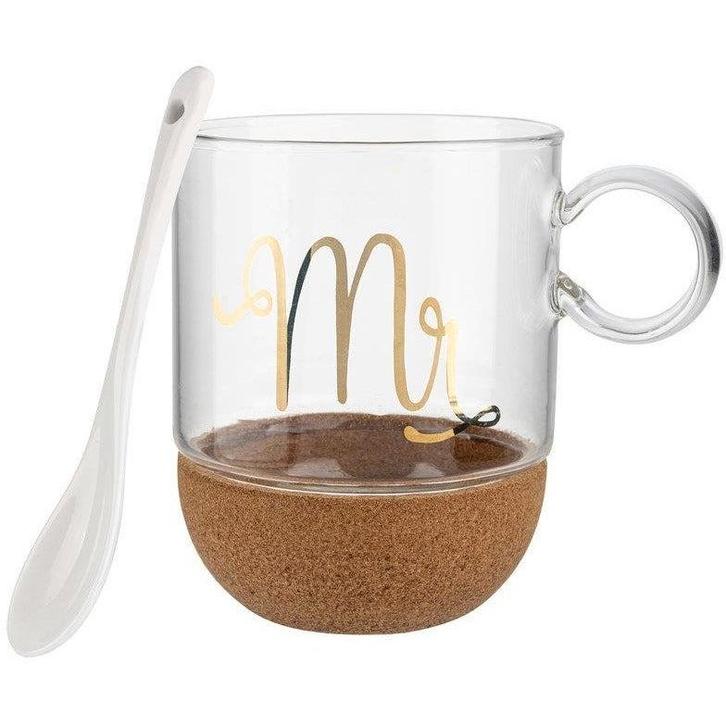 Florina dubbelwandig glas 240 ml met kurk voet en gouden, Huis en Inrichting, Keuken | Servies, Ophalen of Verzenden