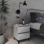 vidaXL Nachtkastjes 2 st 40x35x50 cm bewerkt hout betongrijs, Huis en Inrichting, Slaapkamer | Nachtkastjes, Minder dan 45 cm