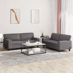 vidaXL 2-delige Loungeset kunstleer grijs, Verzenden, Nieuw, Vierpersoons of meer, Leer