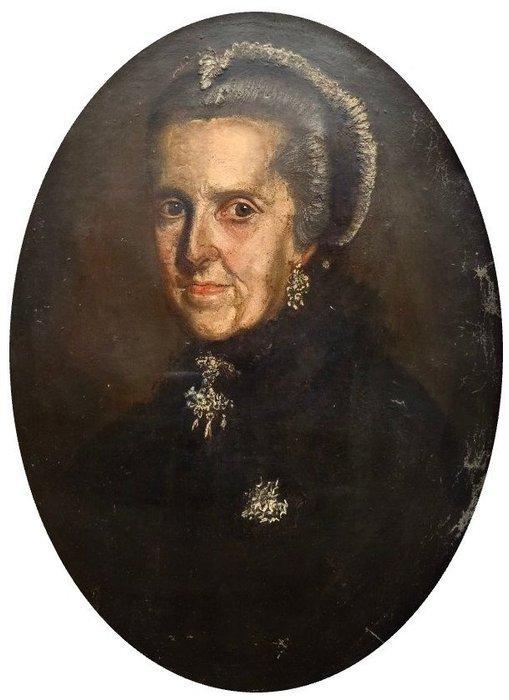 European school (XIX) - NO RESERVE - Portrait of upper, Antiek en Kunst, Kunst | Schilderijen | Klassiek