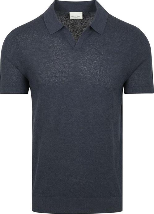 Profuomo Poloshirt Linen Blend Navy maat M Heren, Kleding | Heren, Polo's, Blauw, Nieuw, Maat 48/50 (M), Verzenden