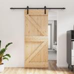 vidaXL Schuifdeur met beslag 85x210 cm massief grenenhout, Doe-het-zelf en Verbouw, Verzenden, Nieuw