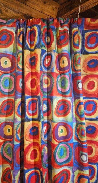 Kandinsky-stof Vierkanten met concentrische cirkels - Art, Antiek en Kunst, Antiek | Kleden en Textiel