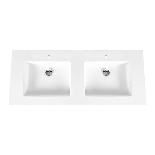 Wastafel BWS Veroni 45.5x120 cm 2 Kraangaten Solid Surface, Doe-het-zelf en Verbouw, Sanitair, Overige typen, Nieuw, Ophalen of Verzenden