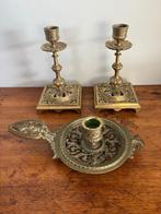 Kaarsenhouder - Brons, Messing - Drie-delig set