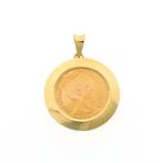 Gouden hanger van een gouden vijfje; Koningin Wilhelmina..., Ophalen of Verzenden, Gebruikt, Goud, Overige merken