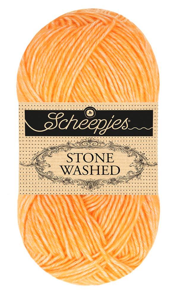 Scheepjes Stone Washed - 842 orange calcite - Katoen Garen, Hobby en Vrije tijd, Breien en Haken, Ophalen of Verzenden