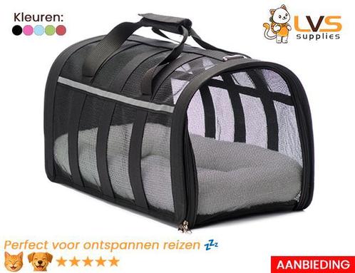 Premium Opvouwbare Kattenreismand Zwart - LVS Supplies, Dieren en Toebehoren, Transportboxen, Nieuw, Verzenden