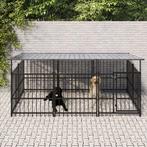 vidaXL Hondenkennel met dak 3,75 m² staal, Dieren en Toebehoren, Verzenden, Nieuw