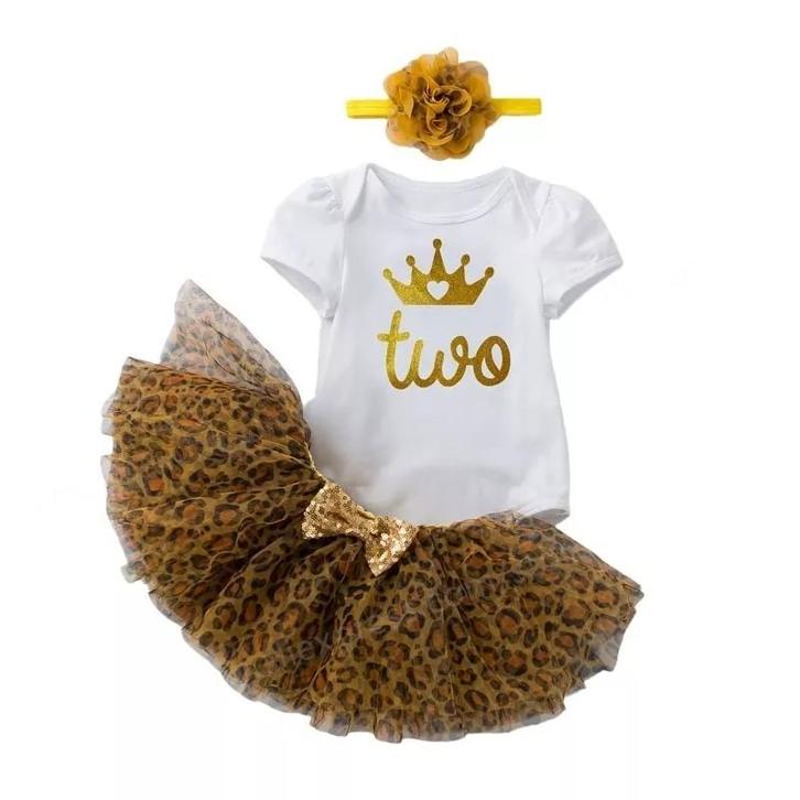 2e Verjaardag set Wild Princess wit of zwart, Kinderen en Baby's, Kinderkleding | Maat 92, Meisje, Nieuw, Jurk of Rok, Verzenden