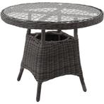 Aluminium tuintafel met glasplaat 91x73,5cm - grijs, Verzenden, Nieuw