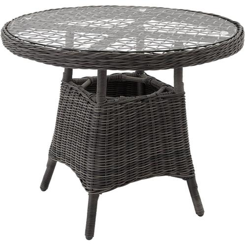 Aluminium tuintafel met glasplaat 91x73,5cm - grijs, Tuin en Terras, Tuinsets en Loungesets, Verzenden