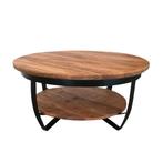 Salontafel Mangohout Rond Maeve 90 cm, Huis en Inrichting, Tafels | Salontafels, Verzenden, Rond, Nieuw, Industriële meubels