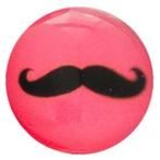 Fako Bijoux® - Click Button - Glas - Snor Roze, Verzenden, Nieuw