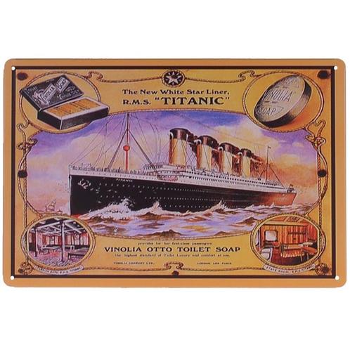 Metalen plaatje - Titanic Soap NIEUW, Huis en Inrichting, Woonaccessoires | Tekstborden en Spreuken, Ophalen of Verzenden