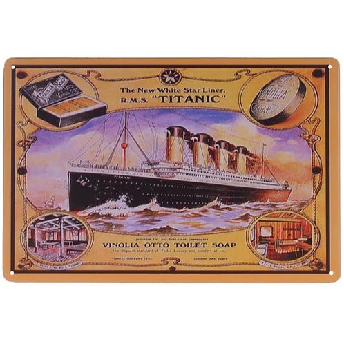 Metalen plaatje - Titanic Soap NIEUW, Huis en Inrichting, Woonaccessoires | Tekstborden en Spreuken, Nieuw, Ophalen of Verzenden