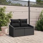 vidaXL Tuinbank 2-zits met kussens poly rattan zwart, Tuin en Terras, Tuinsets en Loungesets, Verzenden, Nieuw, Rotan