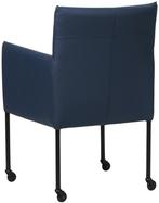 Blauwe leren kuipstoel |  blauw leer | NIEUW, Huis en Inrichting, Stoelen, Overige kleuren, Nieuw, Leer, Ophalen of Verzenden