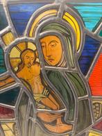 Glas en lood - Jezus aan het kruis - 23 x 43 cm -