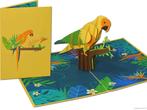 Kleurrijke vogel papegaai pop-up wenskaart, Diversen, Nieuw, Verzenden