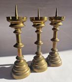 Kandelaar (3) - Verguld - 3 Kerkkandelaars België, Antiek en Kunst