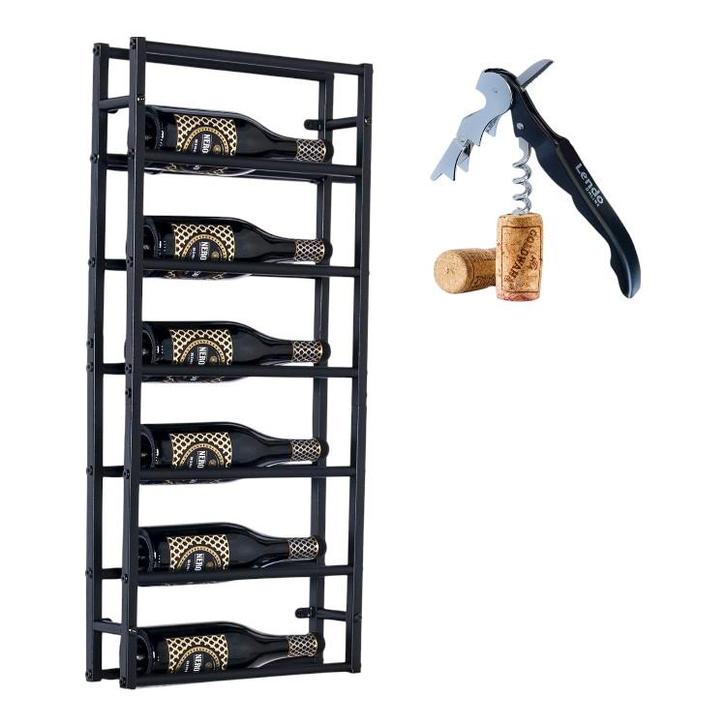 Wijnrek | 6 flessen | Wandmontage  | Rek voor muur | Staal, Huis en Inrichting, Woonaccessoires | Wijnrekken, Nieuw, Verzenden