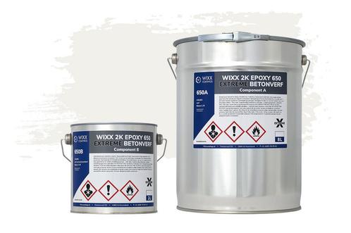 Wixx 2K Epoxy 650 Extreme Betoncoating RAL 9016 |, Doe-het-zelf en Verbouw, Verf, Beits en Lak, Verf, Wit, Nieuw, 5 tot 10 liter