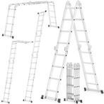 Vouwladder - werkhoogte 5,60 m - aluminium - multifunctio..., Doe-het-zelf en Verbouw, Ladders en Trappen, Ophalen of Verzenden