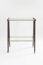 Serveerwagen - Glas, Metaal - Italiaanse bijzettafel met