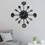 vidaXL Wandklok lepel-en-vork 40 cm aluminium zwart, Verzenden, Nieuw