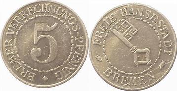 5 Verrechnungspfennig Duitsland 5 Bremer Verrechnungspfen... beschikbaar voor biedingen