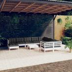 vidaXL 11-delige Loungeset met kussens grenenhout wit, Tuin en Terras, Tuinsets en Loungesets, Verzenden, Nieuw, Loungeset